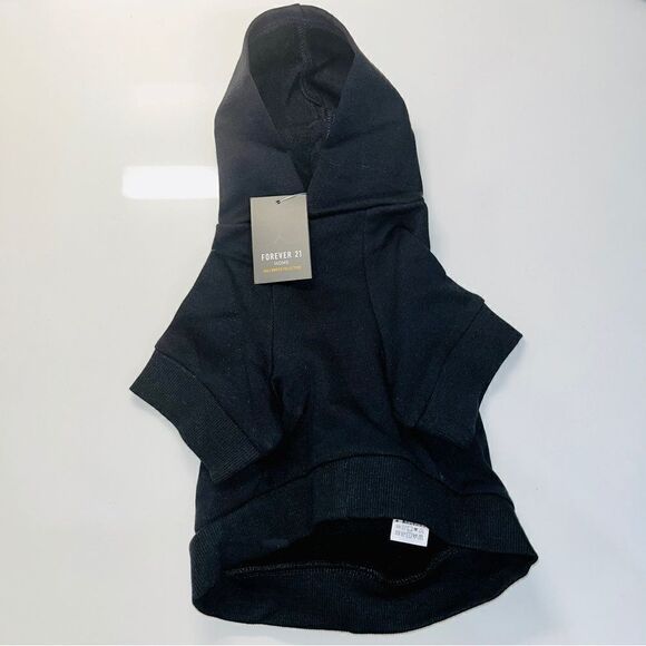 Forever 21 Skeleton Graphic Black Small Dog Hoodie Size M/L Skull Sweatshirt - Picture 8 of 11